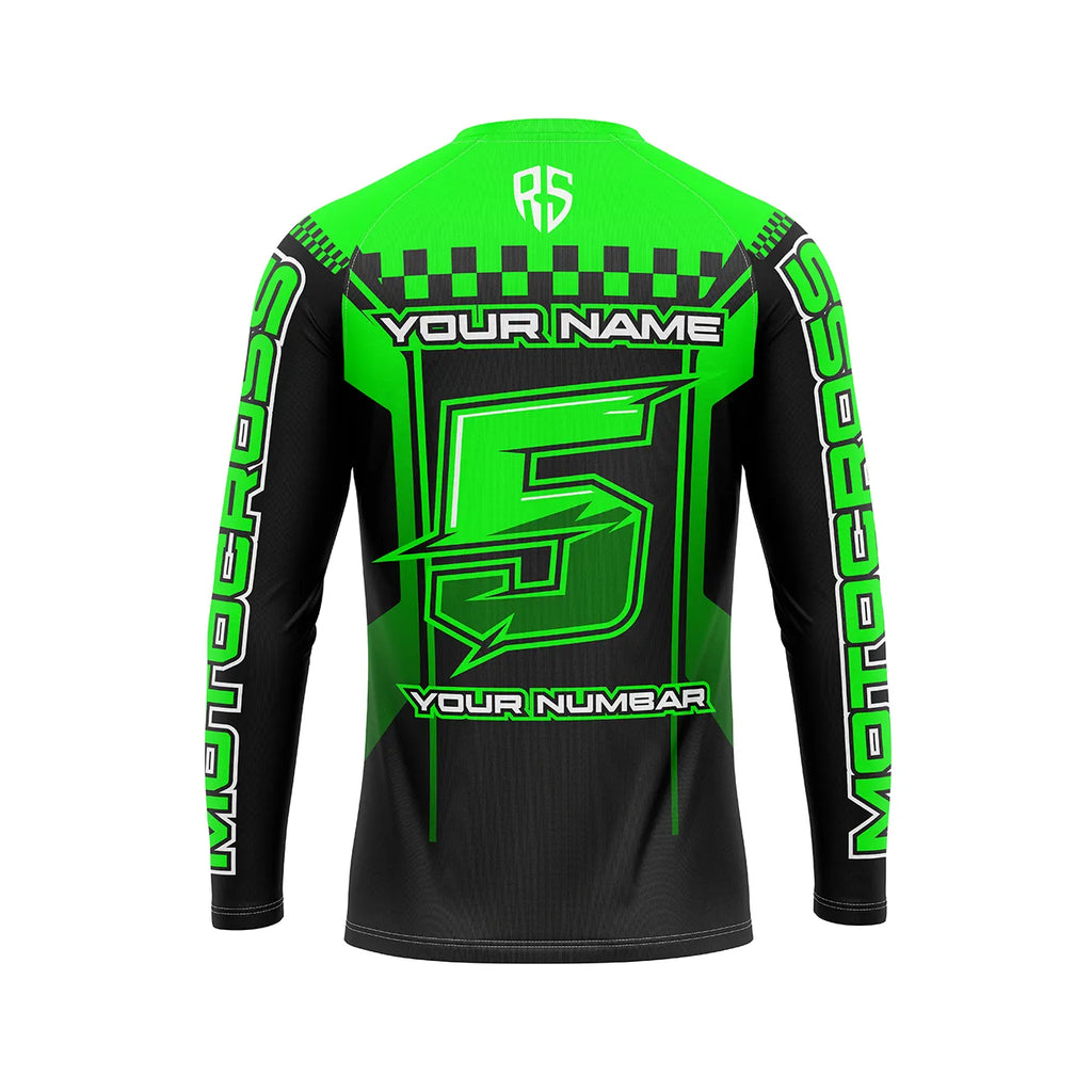 Neon Carbon #382 Green - Motocross Jersey & Numbers | REAL SPORT