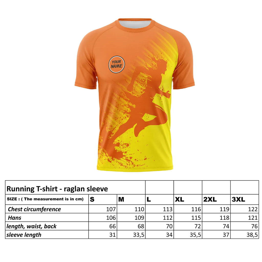 Custom running T-shirt, personalized with your name or initials RUN WITH HEART #337
