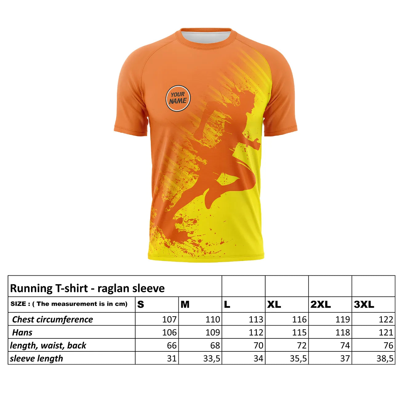 Custom running T-shirt, personalized with your name or initials RUN WITH HEART #337